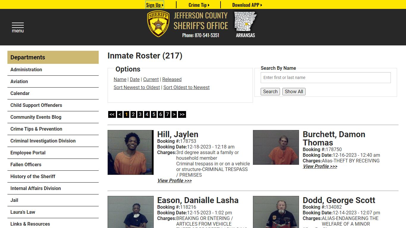 Inmate Roster (247) - Jefferson County Sheriff AR